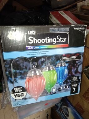 Multi-Color LED Shooting Star Pathway Markers Set of 3 New Old Stock